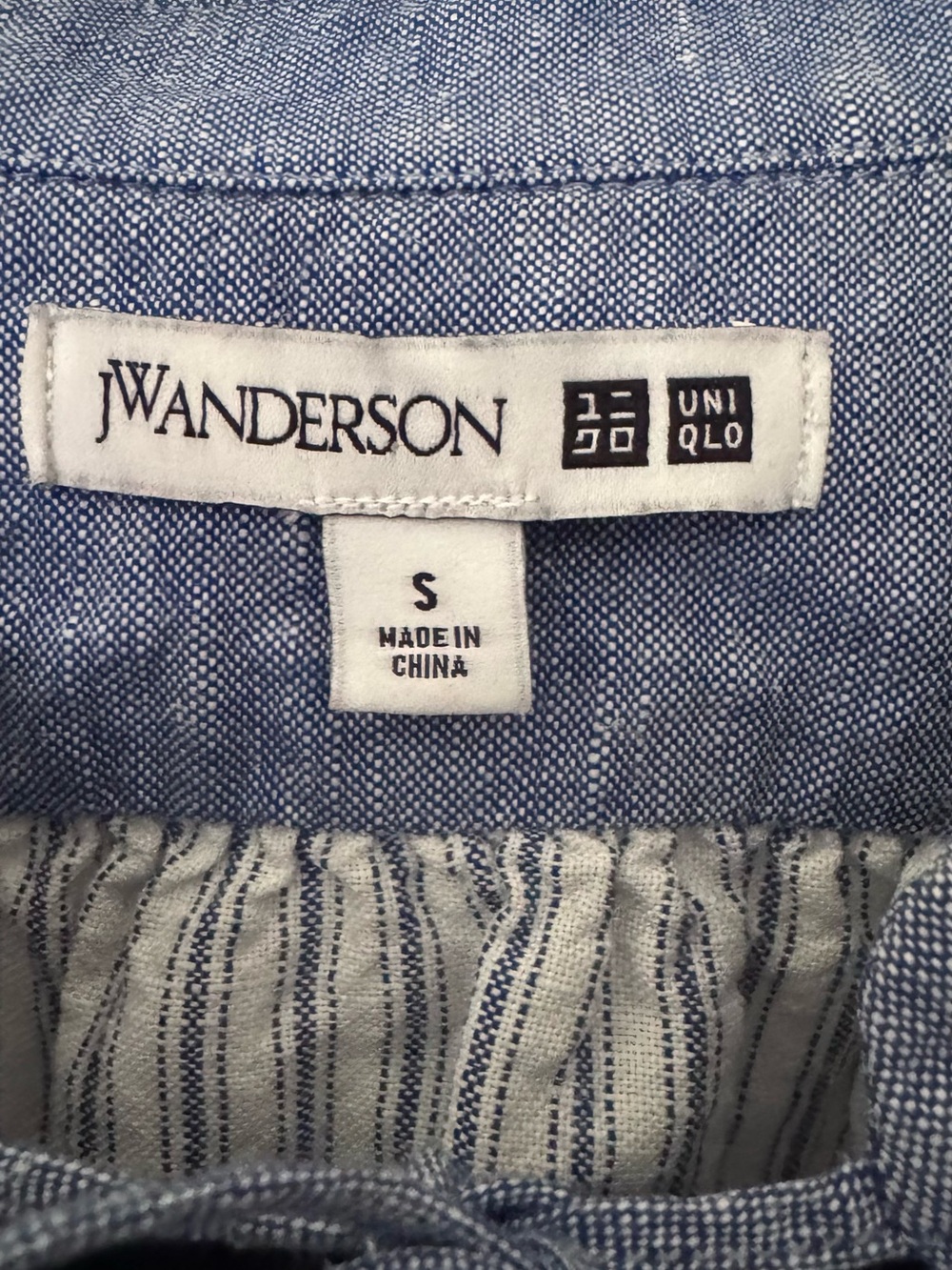 J.W. Anderson Blue and White Striped Peplum Tie-Sleeve Blouse S - Picture 7 of 9